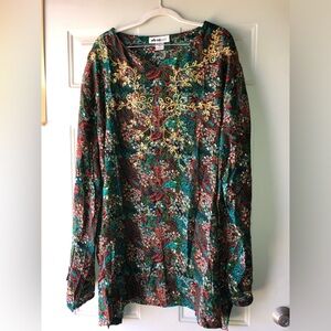 We Be Bop vintage floral print beaded tunic top size 5X